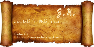 Zoltán Mária névjegykártya