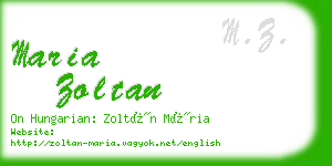 maria zoltan business card